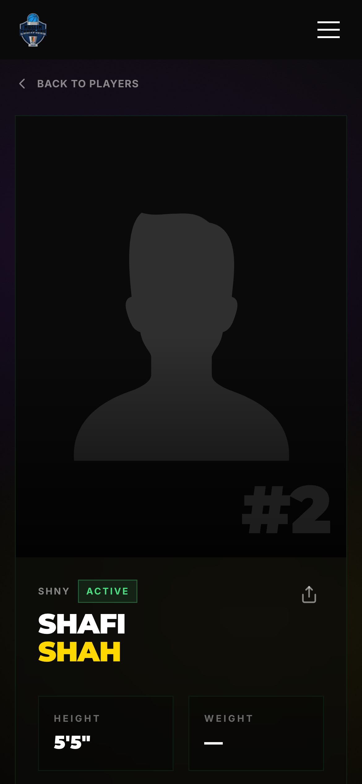 Player profile on a phone