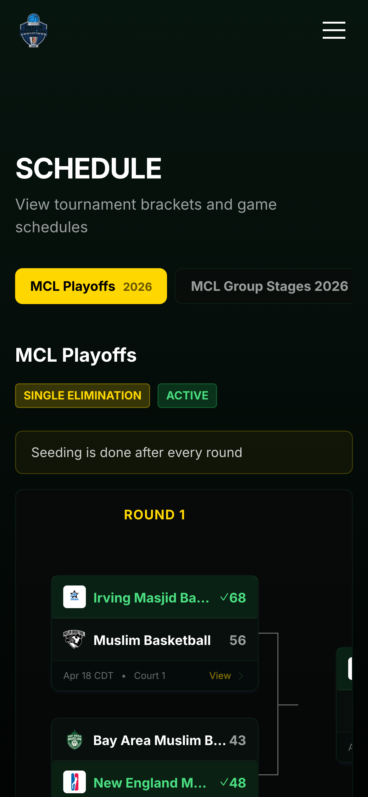 Schedule on mobile